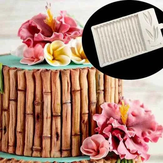 Bamboo venature Legno Steccato con foglie. Stampo in silicone