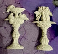 Splendida Fontana su colonna con Angeli e Uccellini. Stampo in silicone di 2 Fontane