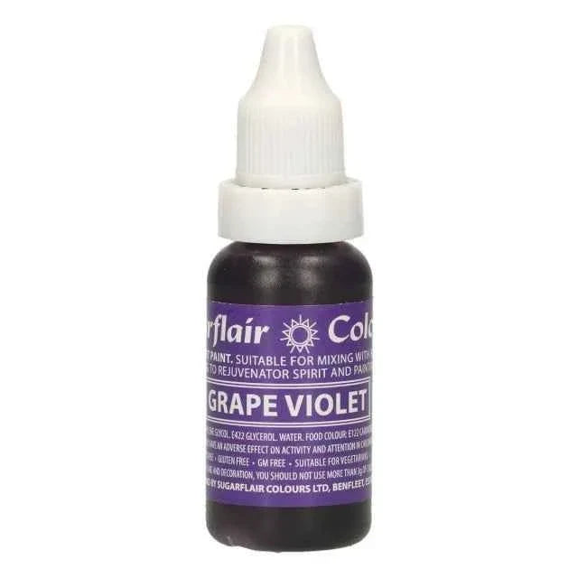 Viola. Vernice a Gocce. Per Panna Creme Burro e Pasta di Zucchero. 14 ml. SugarflairVernice a Gocce. Per Panna Creme Burro e Pasta di Zucchero. 14 ml. Sugarflair