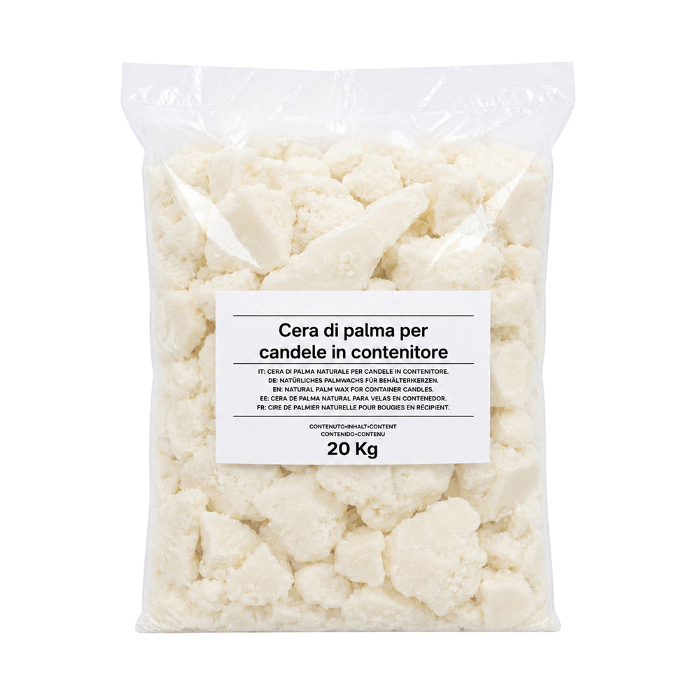 Cera di palma in scaglie per candele in contenitore