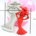 Ragazza Fashion con Vestito lungo. Grande Stampo in silicone di 16 cm