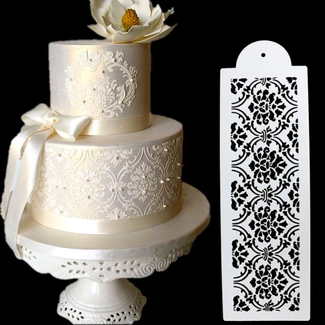 Elegante Bordo decorativo di 27 cm. Stencil per decorazioni