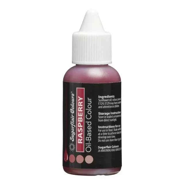 Rosso Lampone. Raspberry. Colorante a base Olio per Cioccolato, Crema al burro, Pasta di Zucchero e Panna. 30 ml. Sugarflair