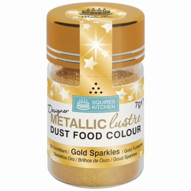 Oro con effetti Metallici molto Luminosi e Scintillanti. Colorante Lipo in polvere. Squires Kitchen