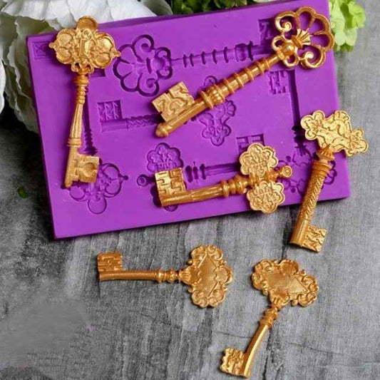Chiave Vintage decorata. Stampo in Silicone