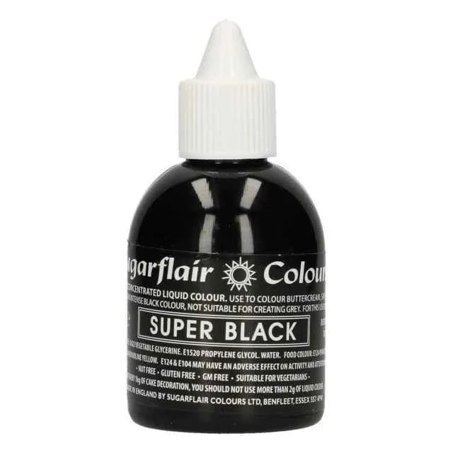 Super Nero 60 ml. Colorante liquido anche per Aerografo. Sugarflair