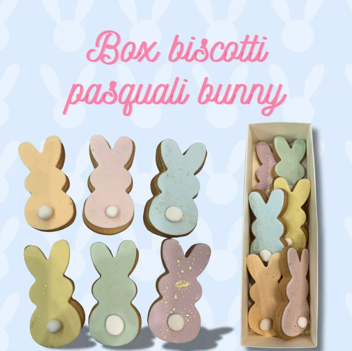 Box coniglietti pasquali pastello in frolla