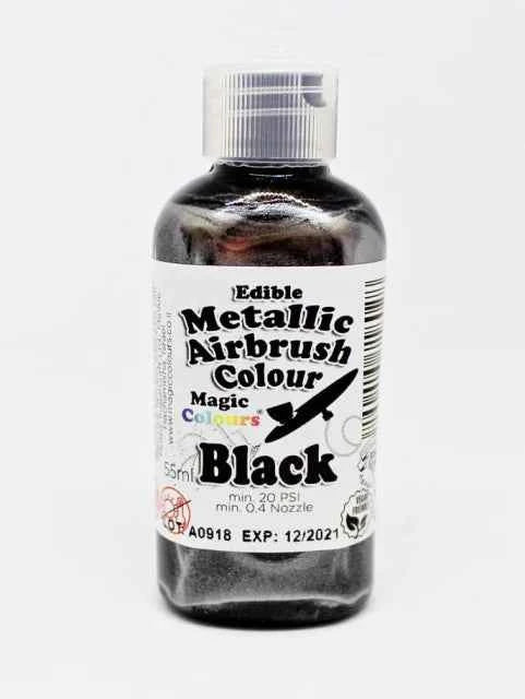 Nero 55 ml. Colorante liquido Metallizzato anche per Aerografo. Magic Colours