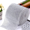Bianco. Bordo Strass Alto 10 cm con 24 file