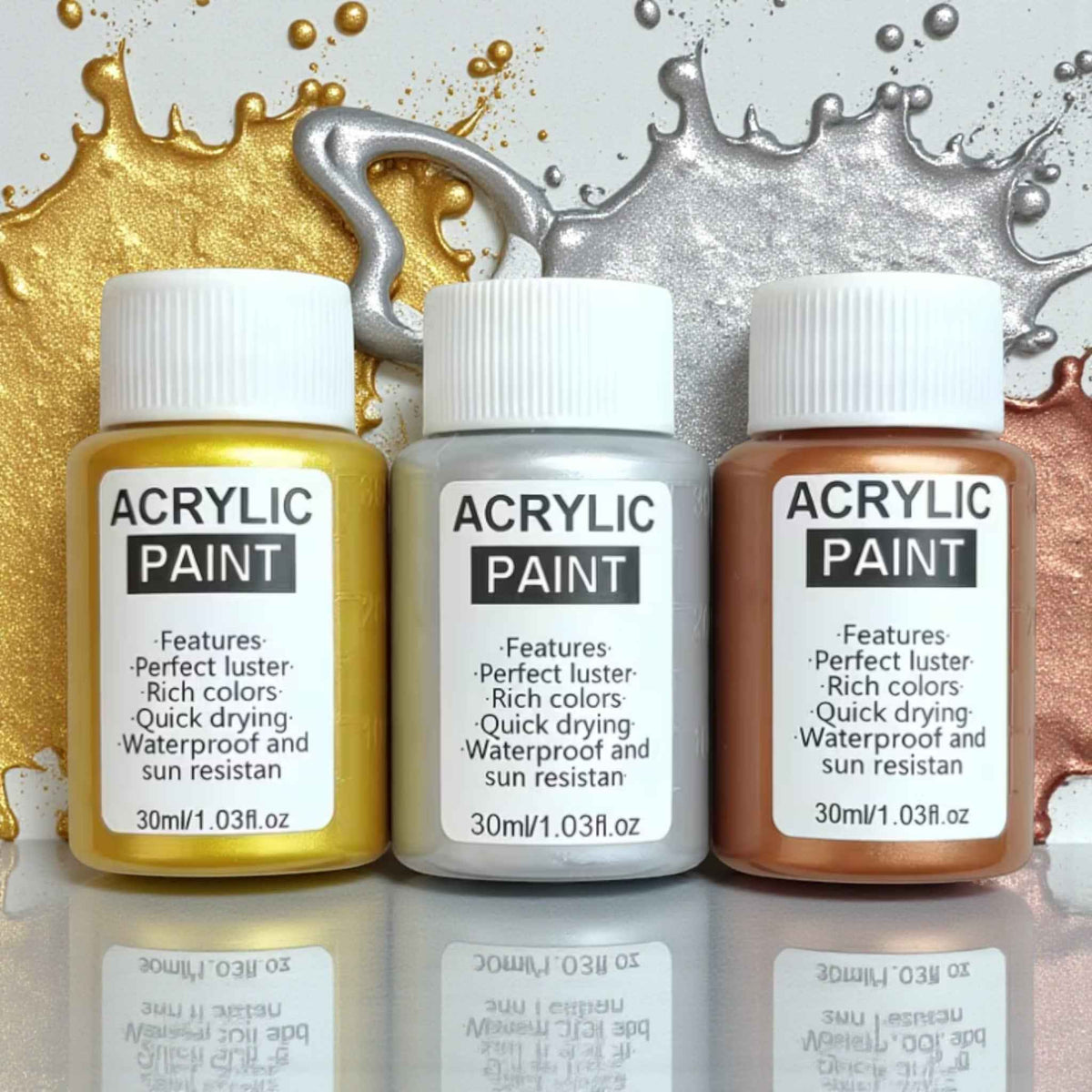 Coloranti Acrilici Metallici Set 3pz