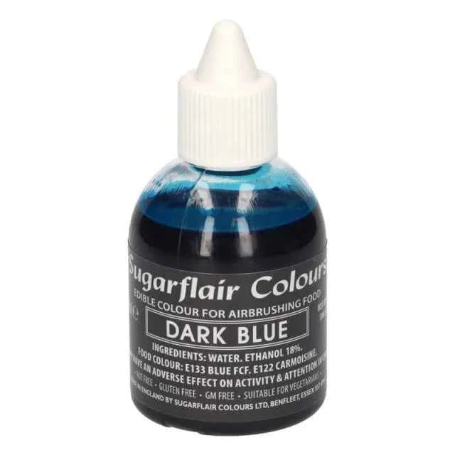 Blu Scuro 60 ml. Dark Blue. Colorante liquido anche per Aerografo. Sugarflair