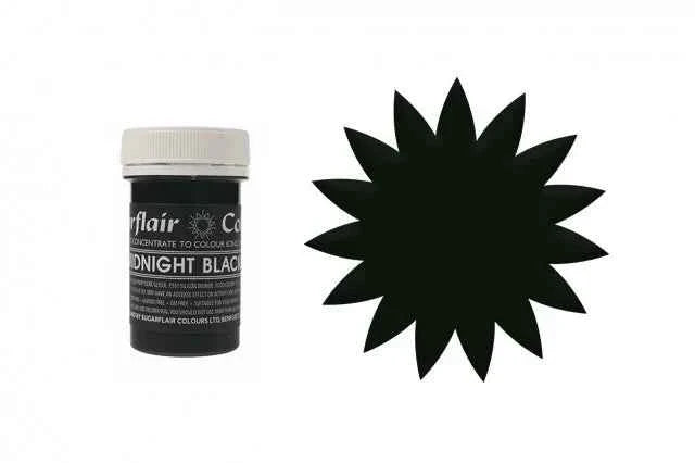 Nero Mezzanotte. Linea Pastello. Colorante in Gel concentrato. Black Midnight. Sugarflair