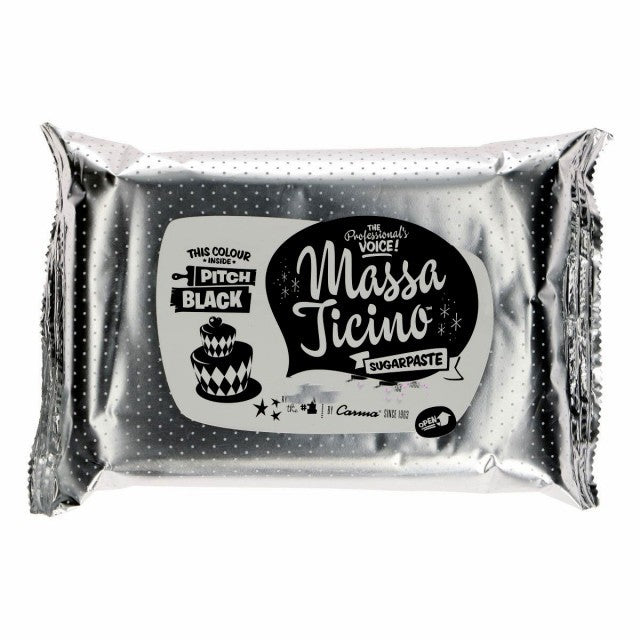 Nera Massa Ticino. Per Copertura e Modellaggio. Sugarpaste - Pitch Black 1 kg. Senza Glutine.