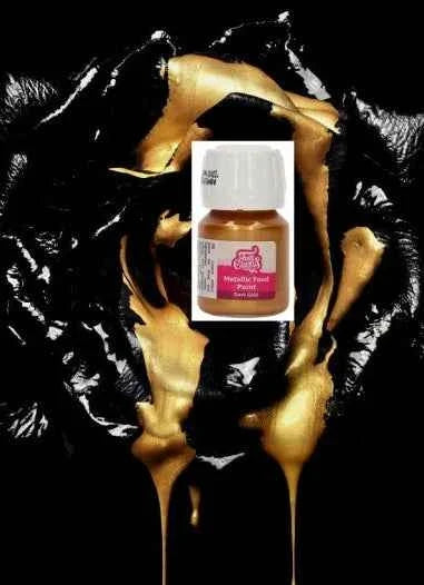Oro Rosa Metallizzato in Gel. Copper. Vernice per pittura. Grande confezione 30 ml. Funcakes