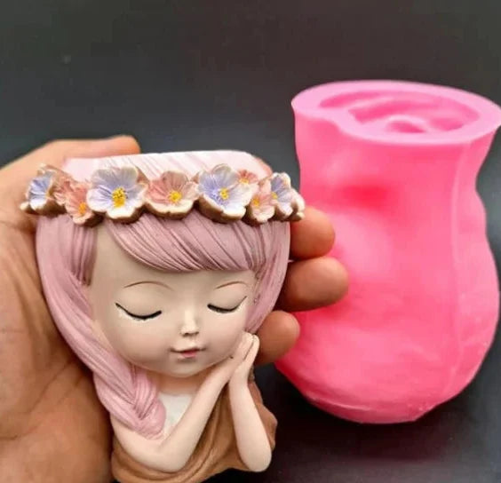 Viso Bambina Vaso di 8.9 cm. Stampo in silicone anche per Candele - WORLD PRODUCTS SHOP