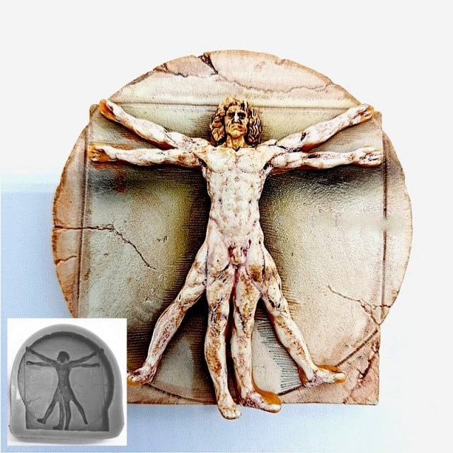 Leonardo Da Vinci L'uomo Vitruviano. Stampo in silicone
