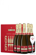6 Bottiglie Piper-Heidsieck Cuvèe Brut 75cl + 6 Bicchieri