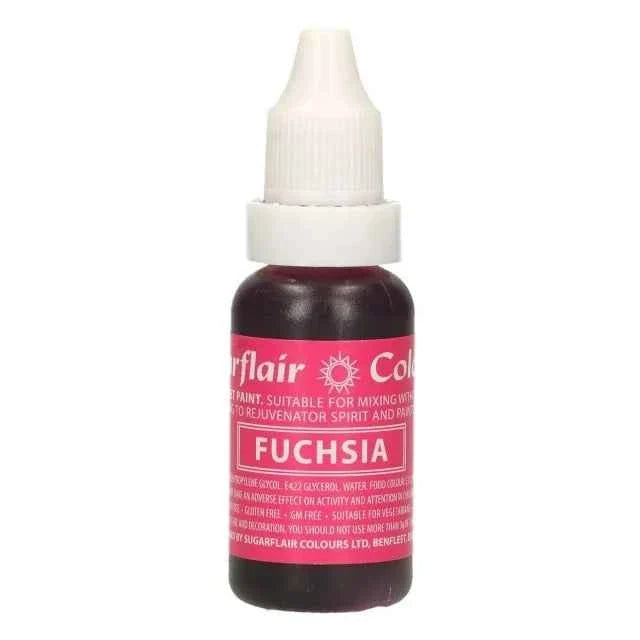 Fucsia. Vernice a Gocce. Per Panna Creme Burro e Pasta di Zucchero. 14 ml. SugarflairVernice a Gocce. Per Panna Creme Burro e Pasta di Zucchero. 14 ml. Sugarflair