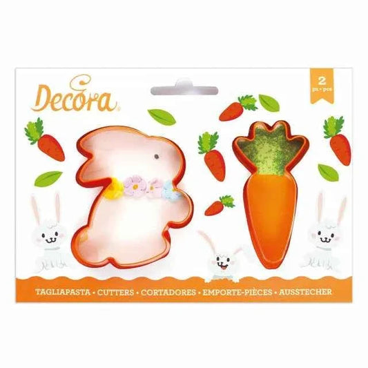 Coniglio e Carota. Pasqua. Due Tagliabiscotti Decora