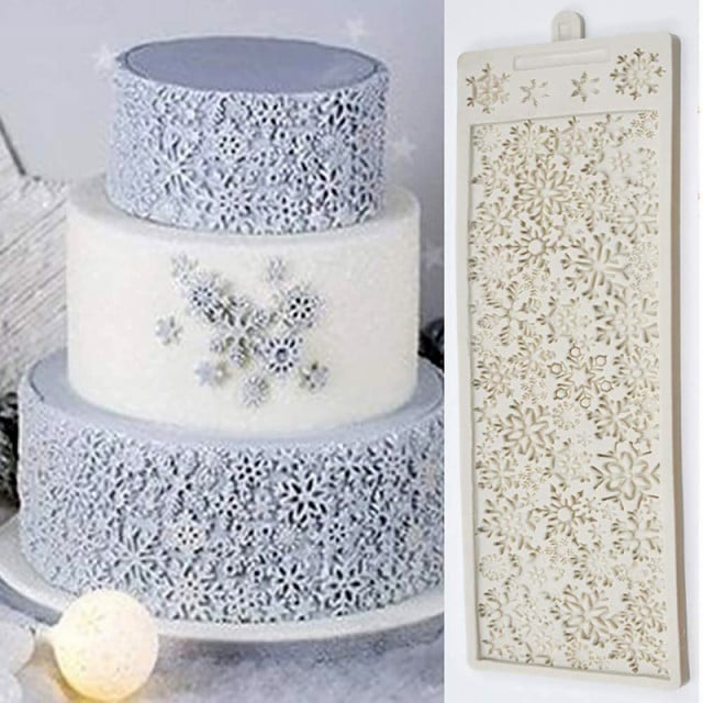 Fiocchi di neve. Grande Bordo in silicone di 37 x 12 cm