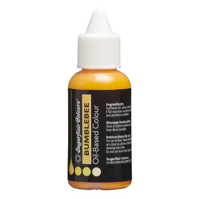 Giallo Calabrone. BUMBLEBEE. Colorante a base Olio per Cioccolato, Crema al burro, Pasta di Zucchero e Panna. 30 ml. Sugarflair