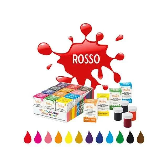 ROSSO Gel 28 g. Nuovi Coloranti Alimentari. Decora.