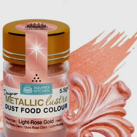 Oro Rosa con effetti Metallici molto Luminosi e Scintillanti. Colorante Lipo in polvere. Squires Kitchen