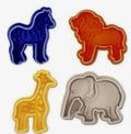 Animali Zoo. Set di 4 stampi ad espulsione Tagliapasta