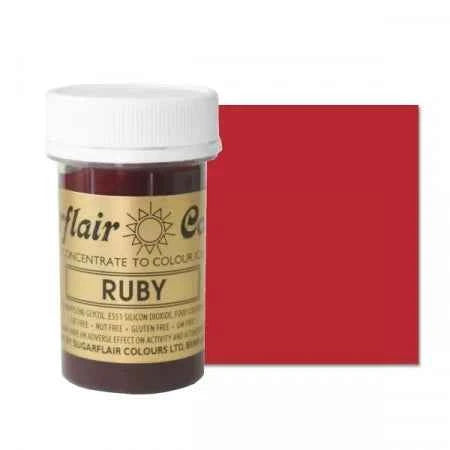 Rosso Rubino. Linea Pastello. Colorante in Gel concentrato. Red Ruby. Sugarflair