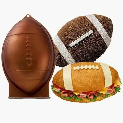 Teglia Tonda.Pallone Sport. Set di 2 Stampi anche Calcio in 3/D con base per cottura. Wilton