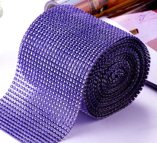 Oro - Argento - Nero - Tiffany - Bianco - Viola. Bordo Strass Alto 10 cm con 24 file