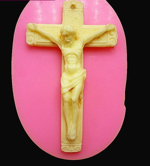 Croce con Gesù di 7 cm. Stampo in silicone
