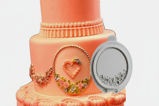 Cornice decorata con Rose. Barocco Vintage. Stampo in silicone