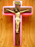 Grande Croce decorata con Gesù di 14.5 cm. Stampo in silicone