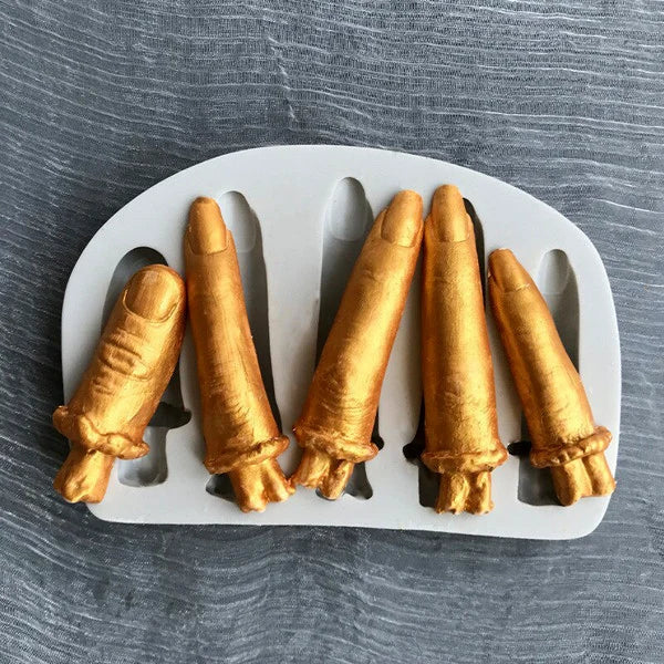 Dita Mozzate. 14.2 x 10 cm. Grande stampo Halloween in silicone. Finger Shape Silicone Mold