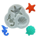 Cavalluccio Marino Conchiglia e Stella Marina. Stampo in silicone. Mare