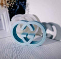 Grande Logo Griffe Gucci di 14 x h9 x 3 cm. Stampo in silicone anche per Candele