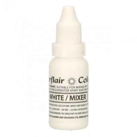 Bianco. Vernice a Gocce. Per Panna Creme Burro e Pasta di Zucchero. 14 ml. Sugarflair