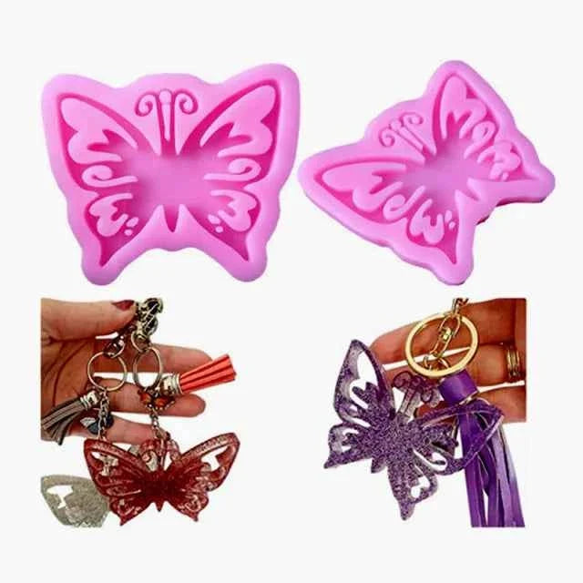 Farfalle volanti con Ali Multicolore. Sagoma Cake Topper