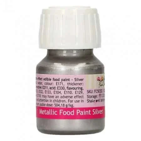 Bianco Perla Metallizzato in Gel. Anche Vernice per pittura. Grande confezione 30 ml. Funcakes