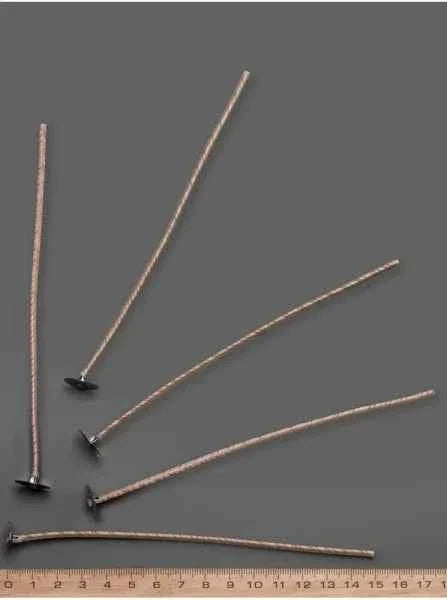 Stoppini piatti e doppi di 16 cm in legno per candele