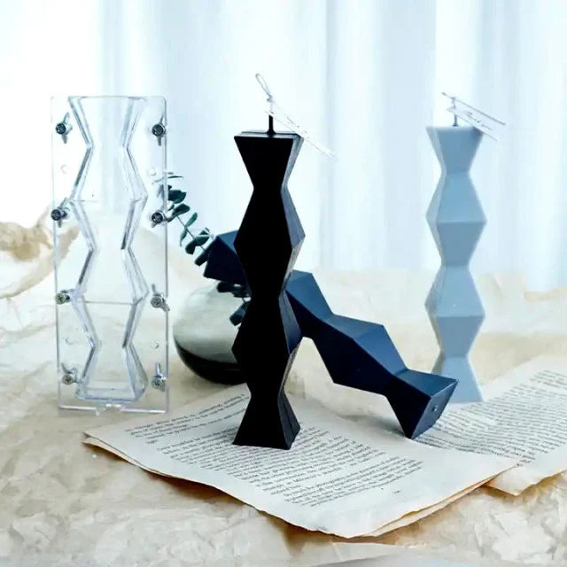 Grande Colonna Stilizzata Geometrica di 19.9 cm. Stampo anche per Candele - WORLD PRODUCTS SHOP