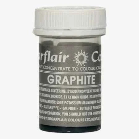 Argento Grafite. Linea Pastello. Colorante in Gel concentrato. Graphite. Sugarflair