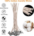 Stoppini in Cotone marrone Cerato per Candele senza Fumo con base in metallo