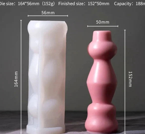 Colonna Geometrica di 15.2 cm. Stampo in silicone anche per Candele - WORLD PRODUCTS SHOP