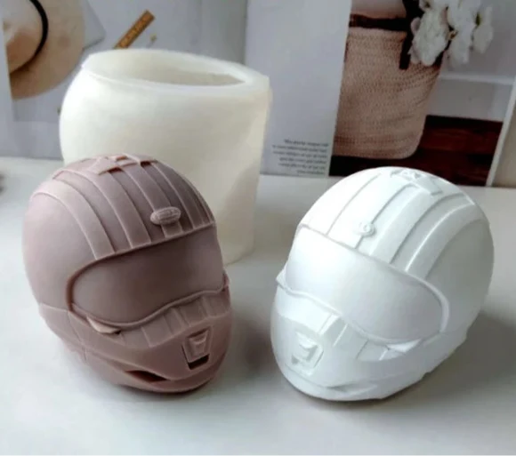 Novità! Grande Casco Racing di 12 x 9.7 cm. Stampo in silicone anche per Candele - WORLD PRODUCTS SHOP