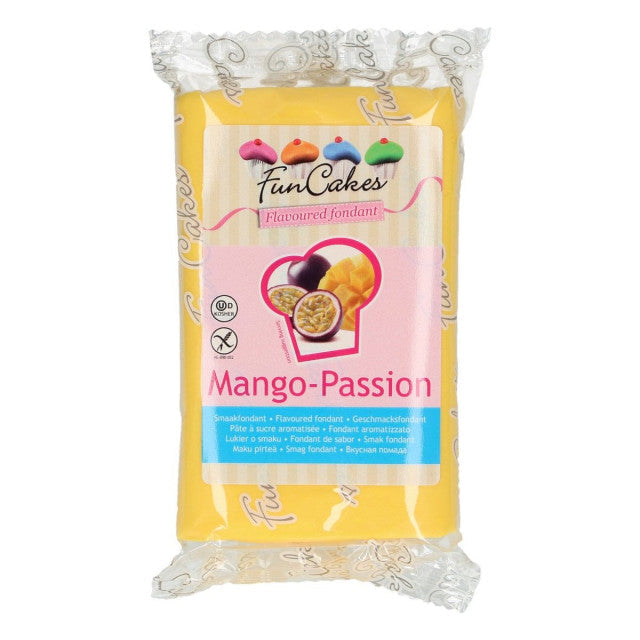 Aromatizzata al Mango. Pasta di zucchero FunCakes. 250 gr. Senza Glutine