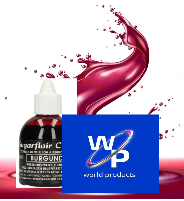 Bordeaux 60 ml. Colorante liquido anche per Aerografo. Burgundy. Sugarflair