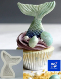 Coda di Sirena dritta di 9 x 7 cm. Mare. Stampo silicone