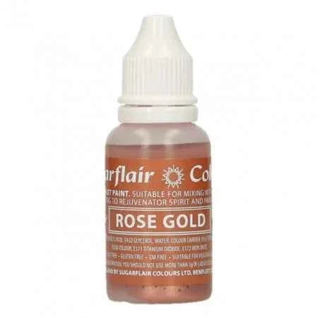 Oro Rosa. Oro. Vernice a Gocce. Per Panna Creme Burro e Pasta di Zucchero. 14 ml. Sugarflair